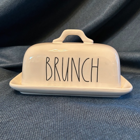 Rae Dunn Other - Rae Dunn Artisan Collection Cream Glazed Ceramic "BRUNCH" Butter Dish by Magenta